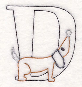 Baby Animals Letter D (Vintage) - 4 1/2 Inch - Image 2