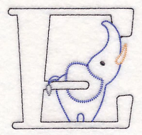 Baby Animals Letter E (Vintage) - 4 1/2 Inch - Image 2
