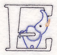 Baby Animals Letter E (Vintage) - 4 1/2 Inch - Image 3