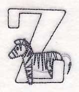 Baby Animals Letter Z (Vintage) - 4 1/2 Inch - Image 3