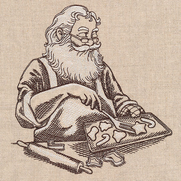 Baking for Christmas Santa Etching - Image 2