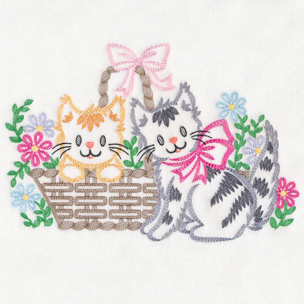 Basket of Kittens (Vintage)