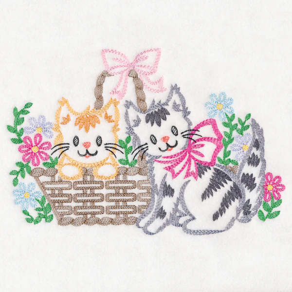 Basket of Kittens (Vintage) - Image 2
