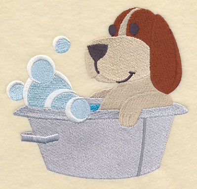 Basset Hound in a Tub - Image 3