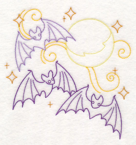 Bats in Full Moon (Vintage)