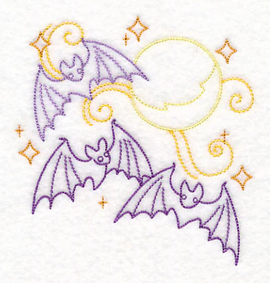 Bats in Full Moon (Vintage) - Image 3