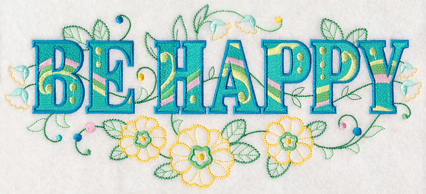 Be Happy with Vintage Flower Fade