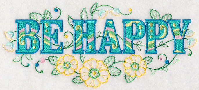 Be Happy with Vintage Flower Fade - Image 2