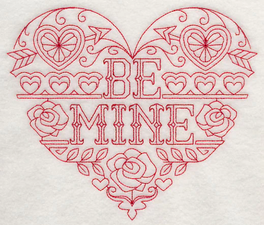 Be Mine (Redwork) - Image 3