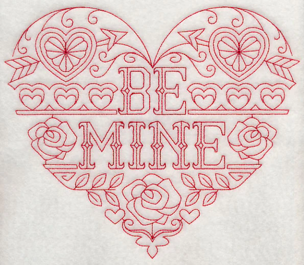 Be Mine (Redwork) - Image 5
