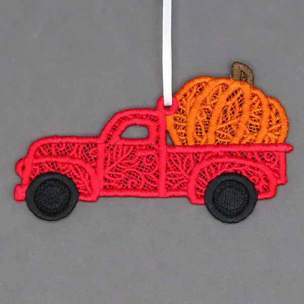 Be My Pumpkin Retro Truck Ornament (Lace) - Image 2