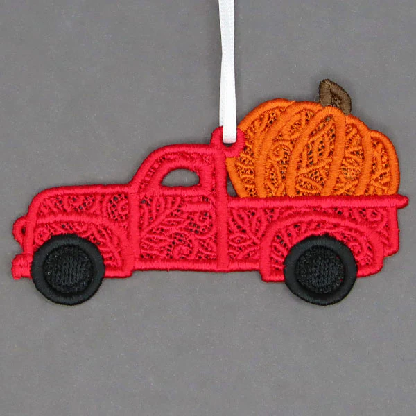 Be My Pumpkin Retro Truck Ornament (Lace) - Image 3