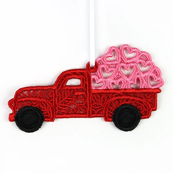 Be My Valentine Retro Truck Ornament (Lace) - Image 3