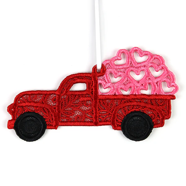 Be My Valentine Retro Truck Ornament (Lace) - Image 7