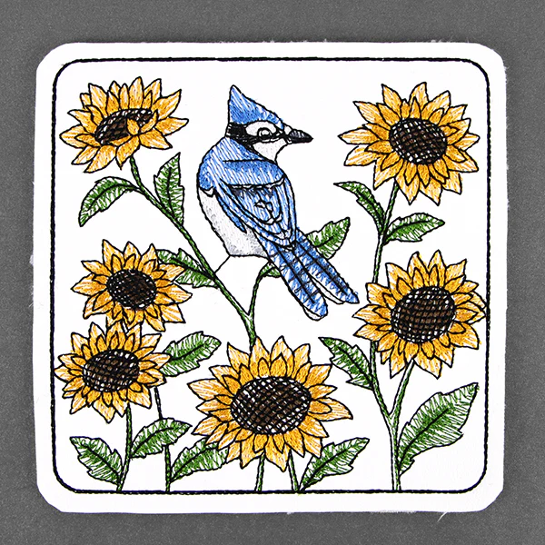 Beautiful Blue Jay Coaster (In-the-Hoop) - Image 4