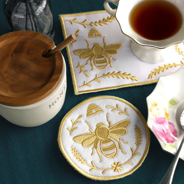 Bee in the Kitchen Coaster (In-the-Hoop) - Image 6