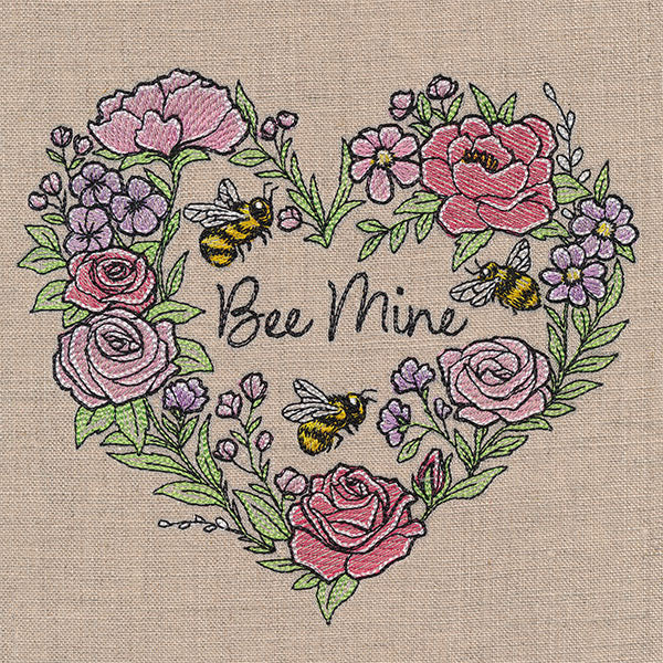 Bee Mine Buzzing Blossoms Heart - Image 3