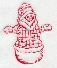 Best-Dressed Snowman 2 (Redwork)