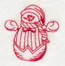 Best-Dressed Snowman 5 (Redwork) - Image 2