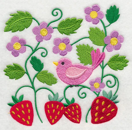 Bird in Strawberry Patch - Image 3