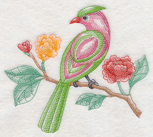 Bird on Blooming Branch (Toile) - Image 2