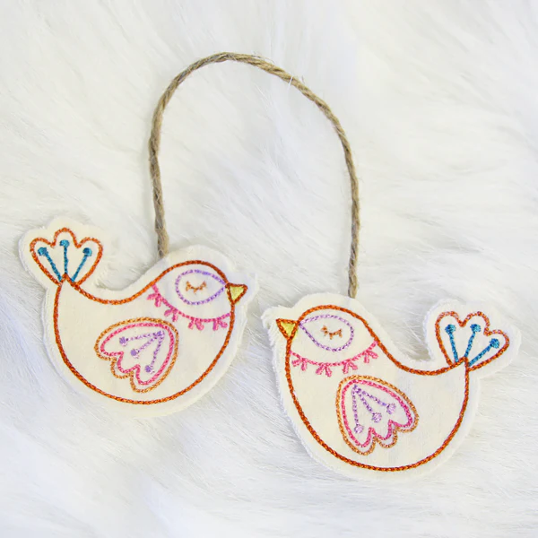 Bird Pair Ornament (In-the-Hoop) - Image 2