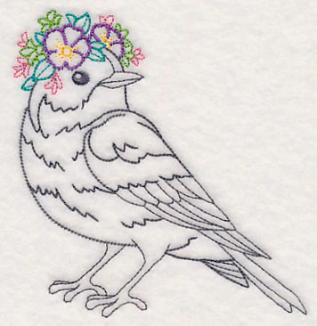 Bird with Floral Crown (Vintage) - Image 4