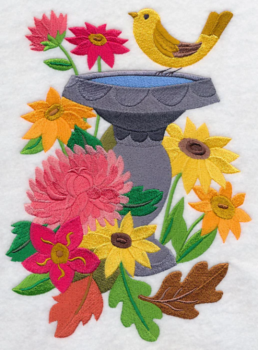 Birdbath in Autumn