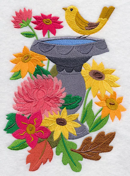 Birdbath in Autumn - Image 2