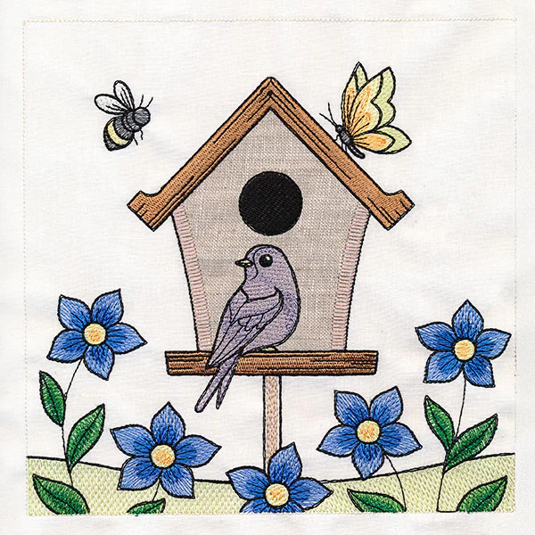 Birdhouse Block Party Build-A-Scene Square 4 (Applique) - Image 4