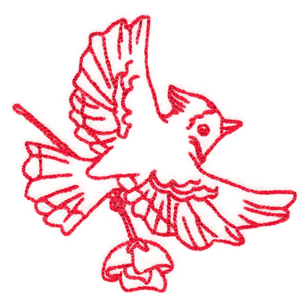 Birds & Blooms Blue Jay (Redwork) - Image 3