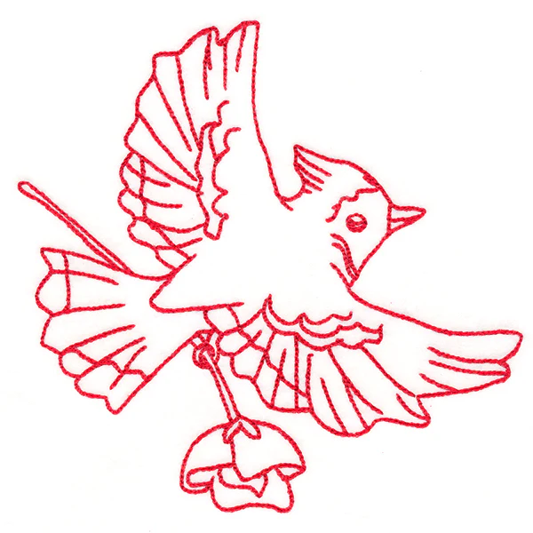 Birds & Blooms Blue Jay (Redwork) - Image 4