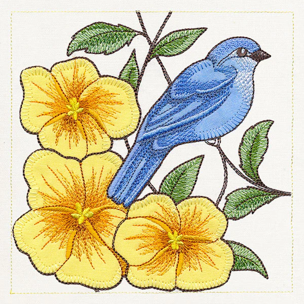 Birdwatching & Dreaming Panel - Bottom Left (Heirloom Applique) - Image 3