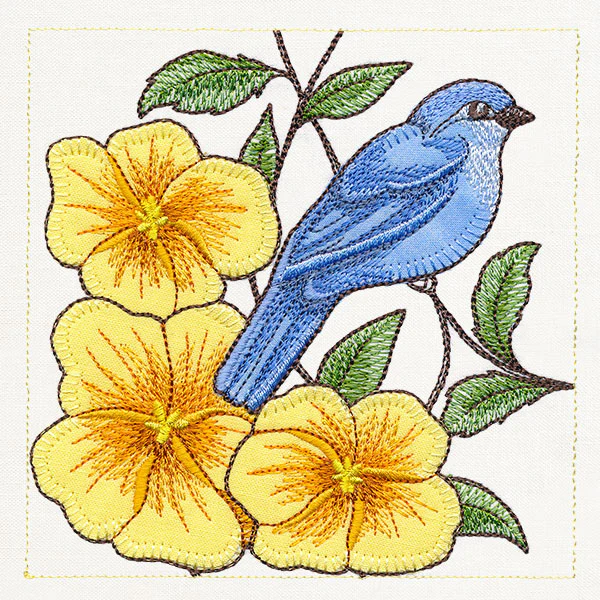 Birdwatching & Dreaming Panel - Bottom Left (Heirloom Applique) - Image 4