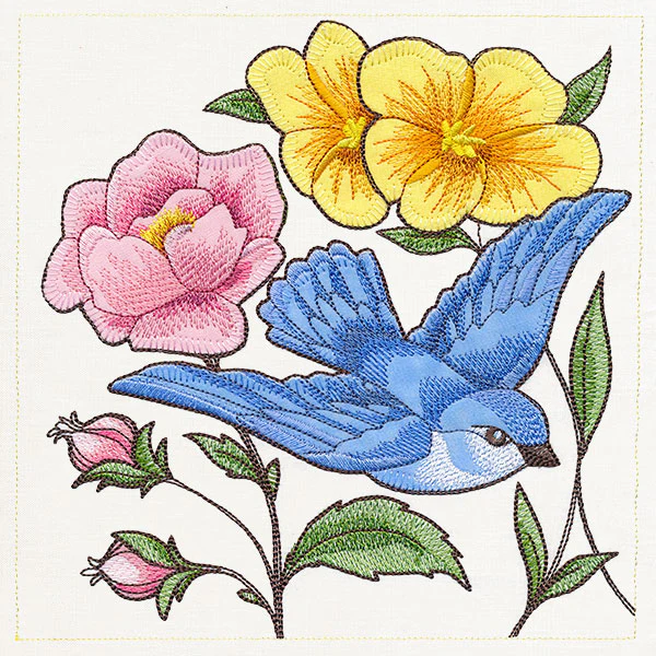 Birdwatching & Dreaming Panel - Top Left (Heirloom Applique)