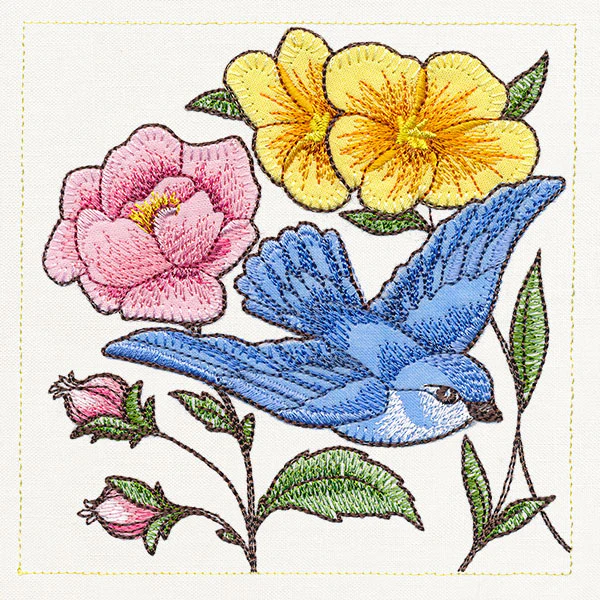 Birdwatching & Dreaming Panel - Top Left (Heirloom Applique) - Image 7
