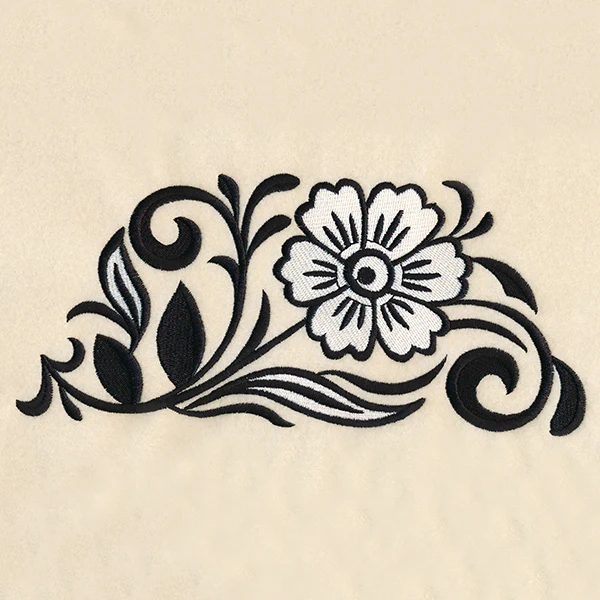 Black and White Floral Border - Image 2