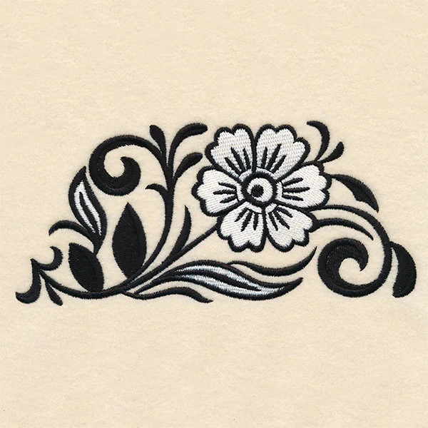Black and White Floral Border - Image 4