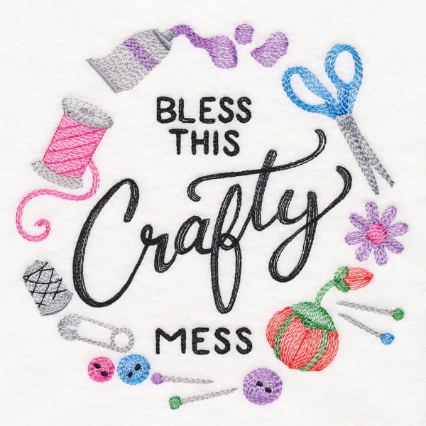Bless This Crafty Mess Wreath - Image 2