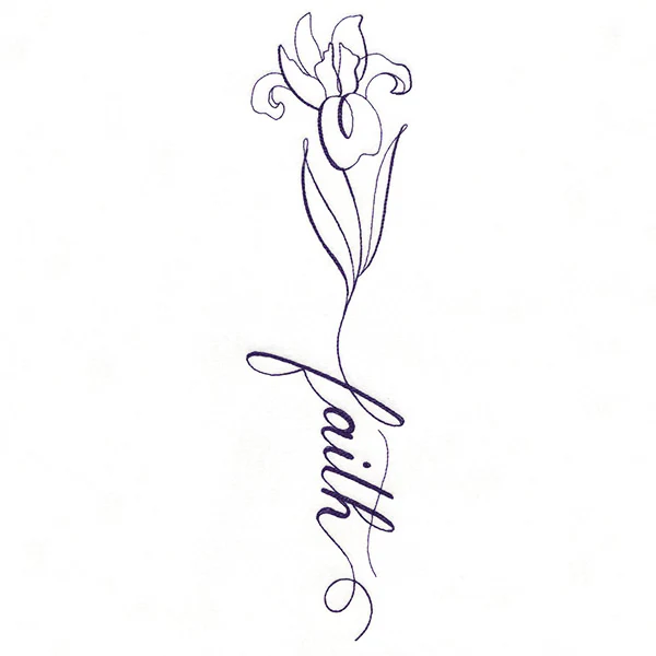 Blessed Calligraphy in Bloom - Iris