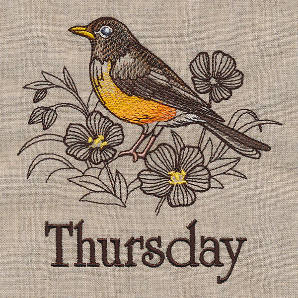 Blessed Thursday - Robin and Blue Flax - Image 3