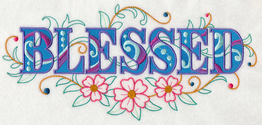 Blessed with Vintage Flower Fade