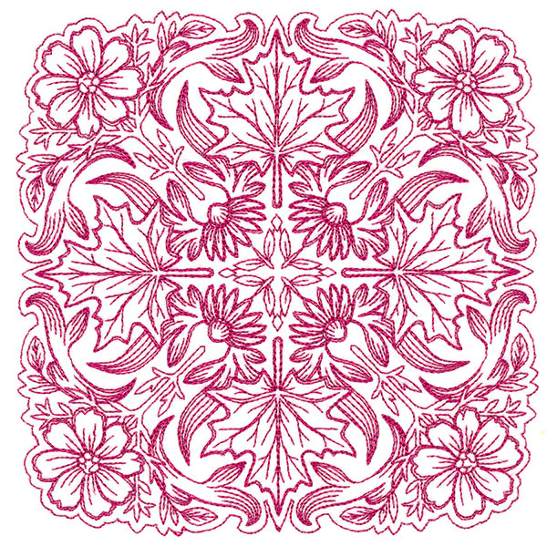 Blissful Aster & Maple Kaleidoscope Square - Image 3