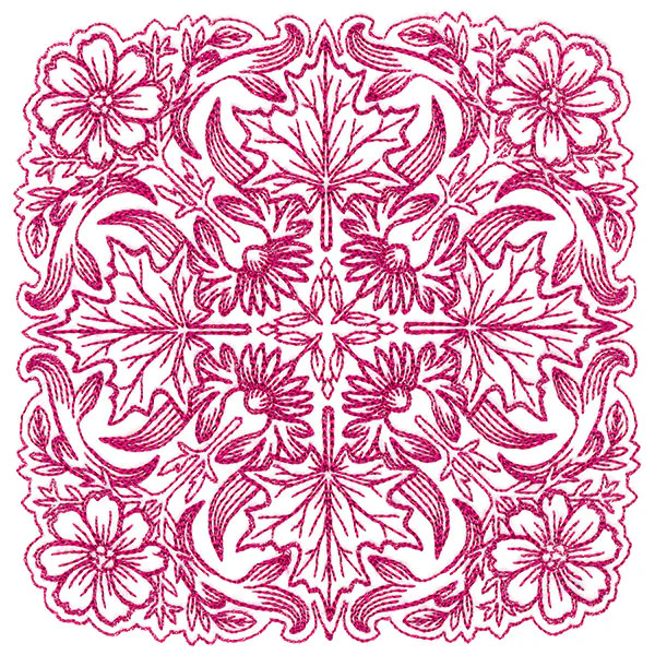 Blissful Aster & Maple Kaleidoscope Square - Image 4