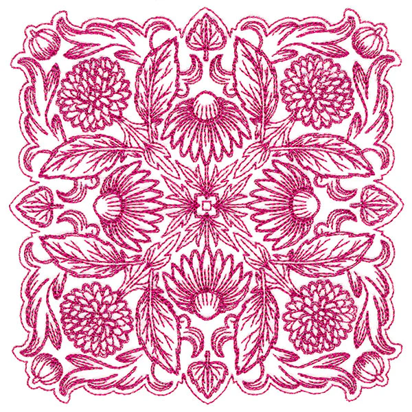 Blissful Coneflower Kaleidoscope Square - Image 4