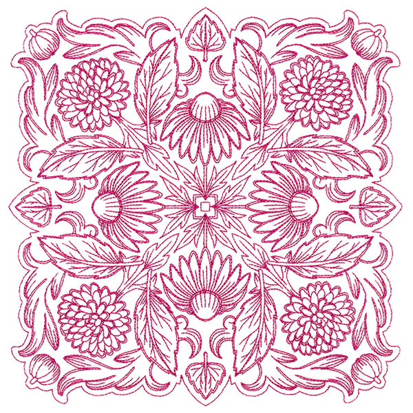 Blissful Coneflower Kaleidoscope Square - Image 5