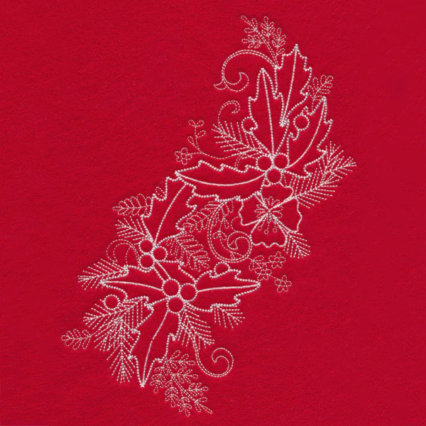 Blissful Holly and Berries Spray (Whitework) - Image 6