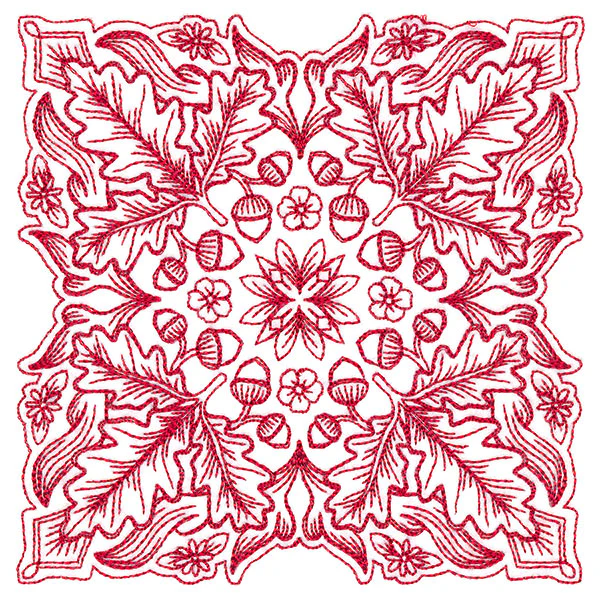 Blissful Oak & Acorns Kaleidoscope Square - Image 7
