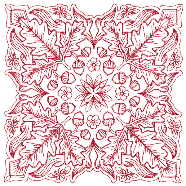 Blissful Oak & Acorns Kaleidoscope Square - Image 9