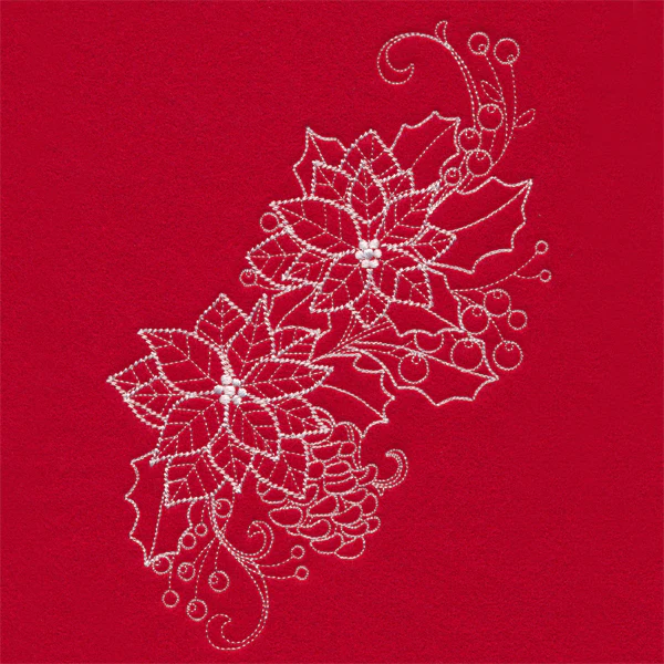 Blissful Poinsettia Spray (Whitework) - Image 2